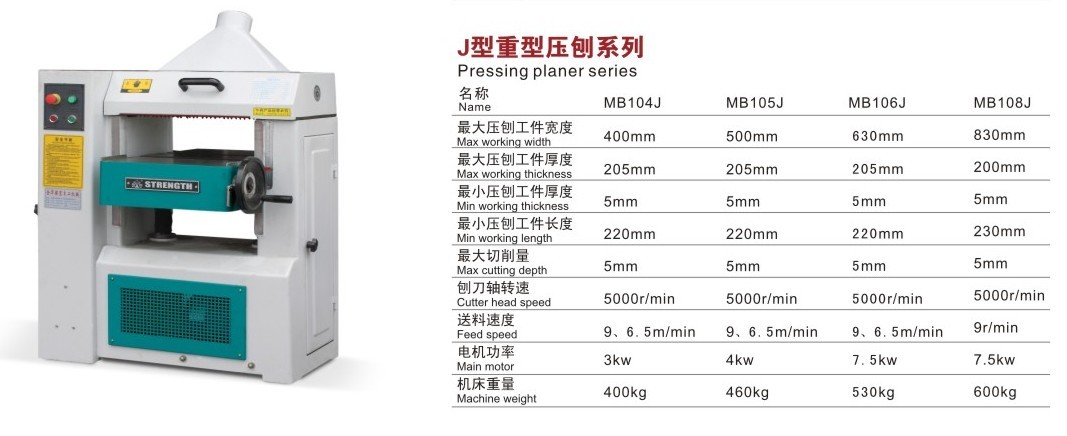 J型強(qiáng)勁單面壓刨